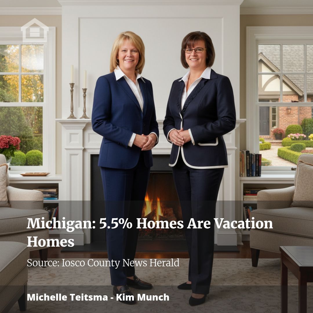 Vacation Homes Make Up 5.5% of Michigan Housing, 11th Most in the U.S.